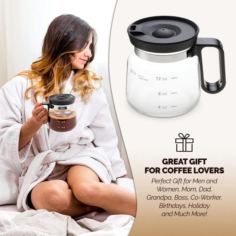 🔥 Hot Sale🎅💖☕ 16 Oz Glass Coffee Mug &ndash; Coffee Pot Style